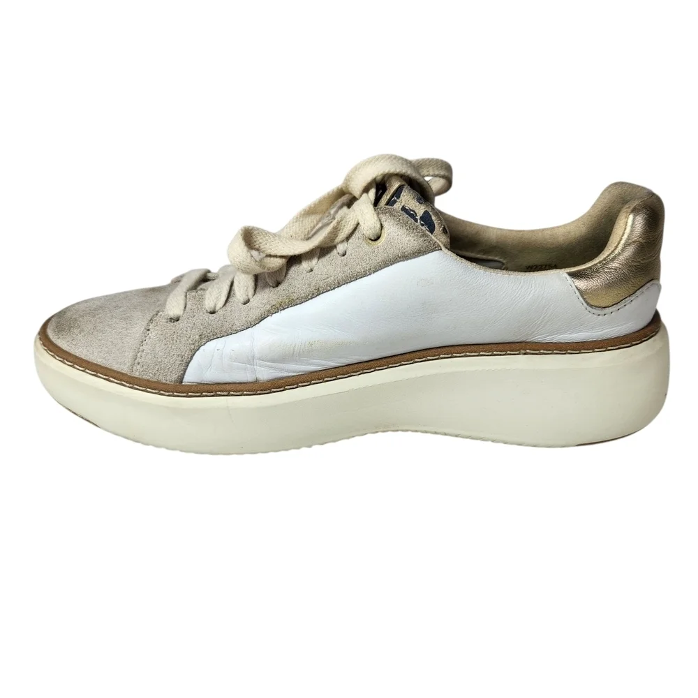 Cole Haan Women's White and Gold Sneakers